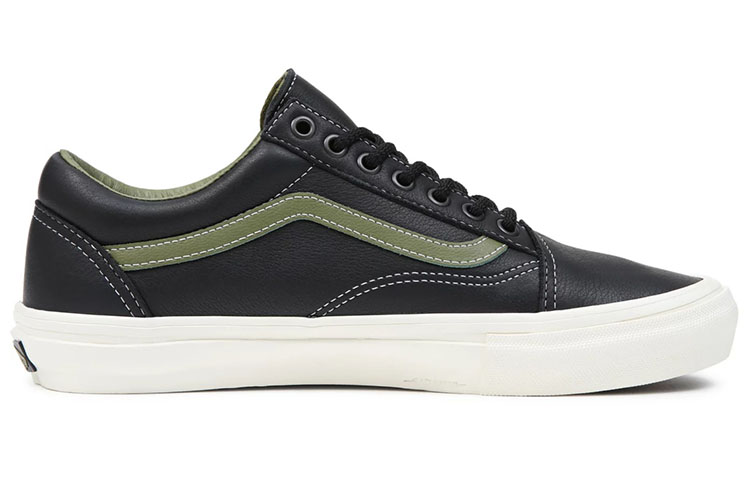 Vans Skate Old Skool Butter Leather Shoes 'Black Green' 圖 2