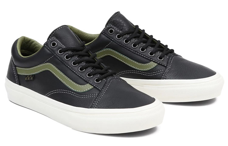 Vans Skate Old Skool Butter Leather Shoes 'Black Green' 圖 3