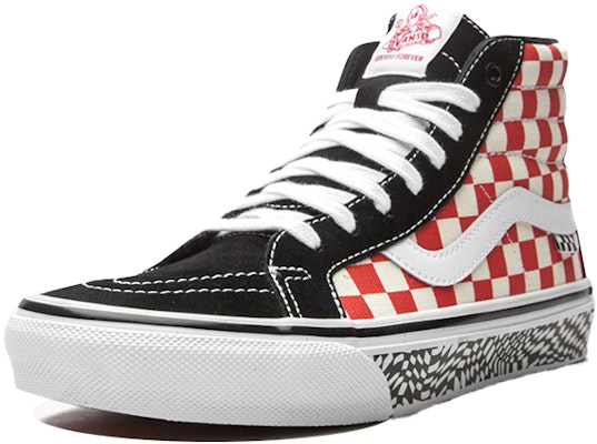 반스 스케이트 Sk8-Hi 리이슈 '그로소 84 - 레드 체커보드' VN0A5KYR428 VN0A5KYR428 Lookbook 반스 스케이트 Sk8-Hi 리이슈 '그로소 84 - 레드 체커보드' VN0A5KYR428 VN0A5KYR428