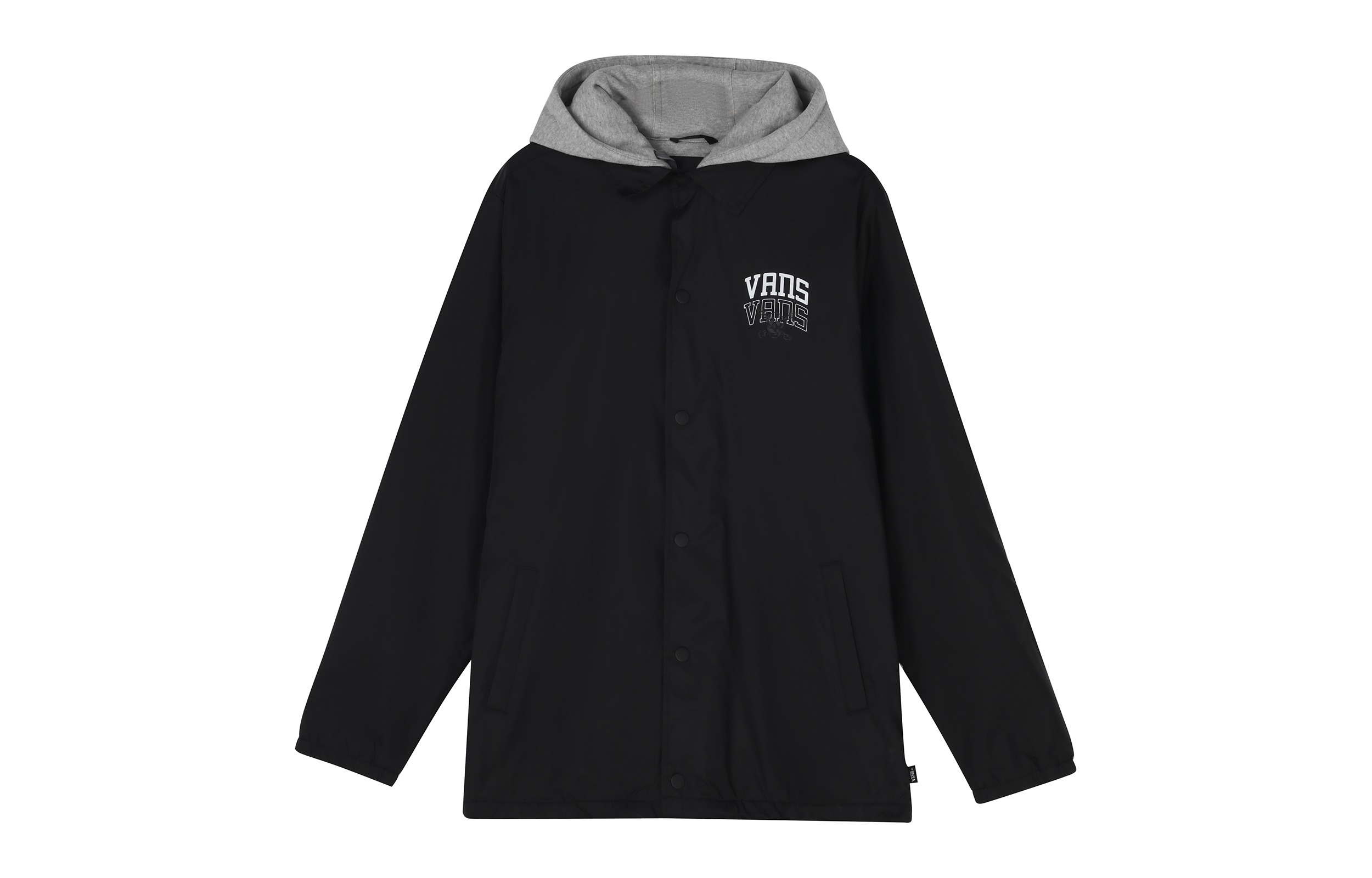 Vans Skeleton Print Logo Windbreaker Hooded Jacket Black VN0A4MQVZ7F