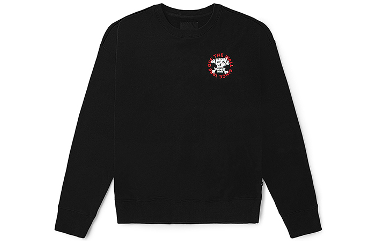 Vans Skull Cartoon Print Pullover Sweatshirt Black (Unisex) VN0A54JIBLK