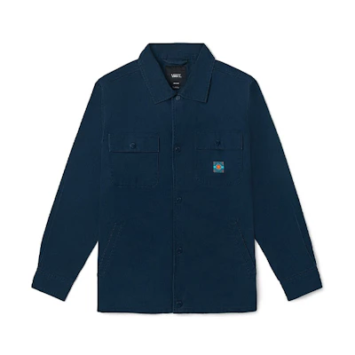 Vans Skull Pirate Parrot Crest Print Collared Jacket Unisex - Navy Blue VN0A54JJLKZ