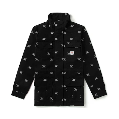 Vans Skull Pirate Print Multi-Pocket Outdoor Workwear Jacket Black Unisex VN0A54KOBLK
