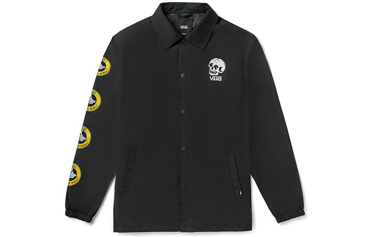 Vans Skull Print Collared Shirt Jacket Black Mens VN0A54MJBLK