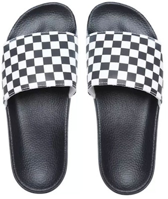 Vans 棋盘格白黑色拖鞋 VN0004KIIP9 Shop Vans 棋盘格白黑色拖鞋 VN0004KIIP9
