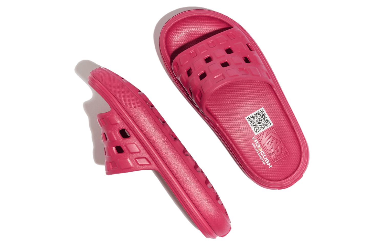 Shop Vans Slide-On VR3Cush 休閒舒適 一字拖鞋 男女同款 玫紅色