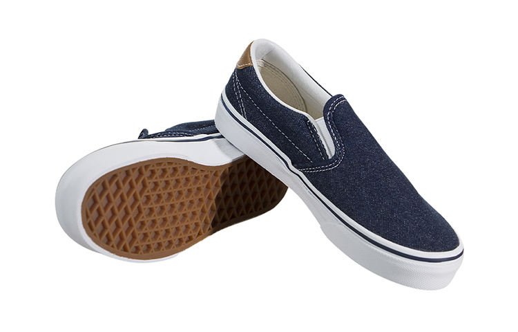 Shop Vans Slip-On 59 Sepatu Skateboard Kasual Tahan Lama Warna Biru VN0A3JFMQQJ