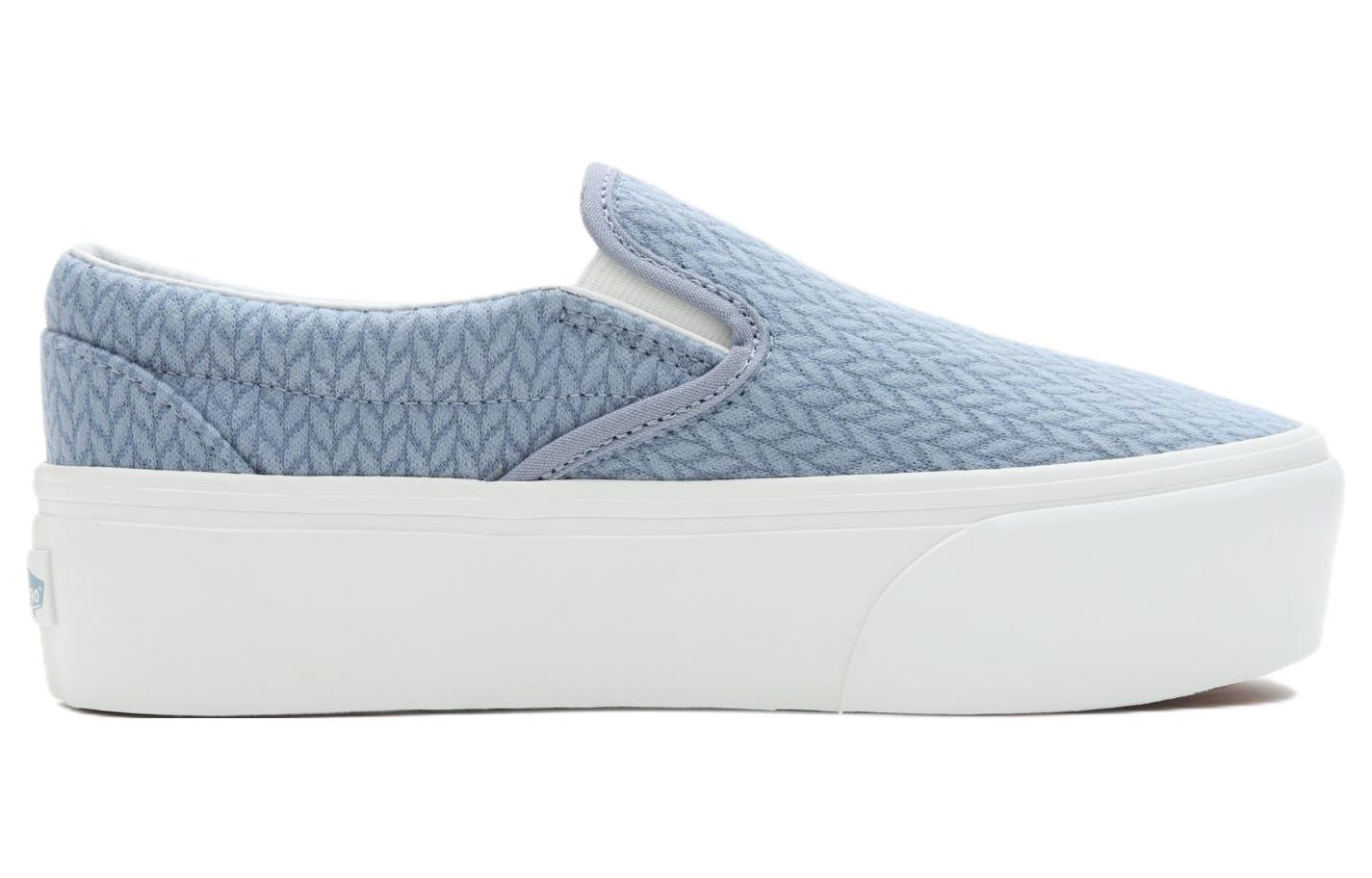 Order Vans滑入式 一腳蹬潮流休閒增高 厚底 輕便耐磨低筒 滑板鞋 男女皆宜 藍白