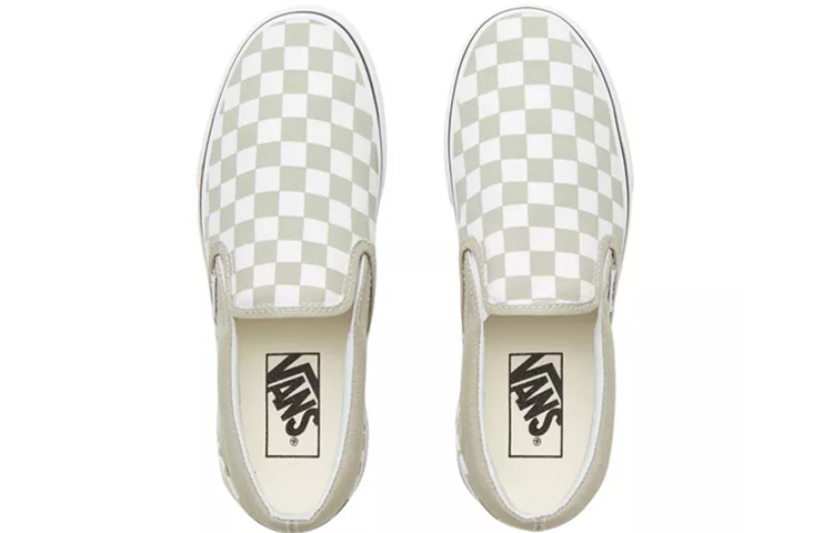 Shop Vans Slip-On 'Checkerboard Desert Sage' - Corak Papan Dam Lembah Sage. VN0A38F7U79