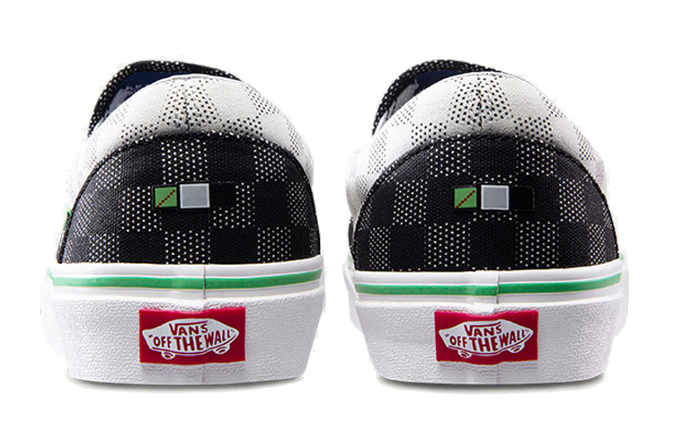 Shop Vans Slip-On 'Vanscii - Black White Green' VN0A38F7VMP