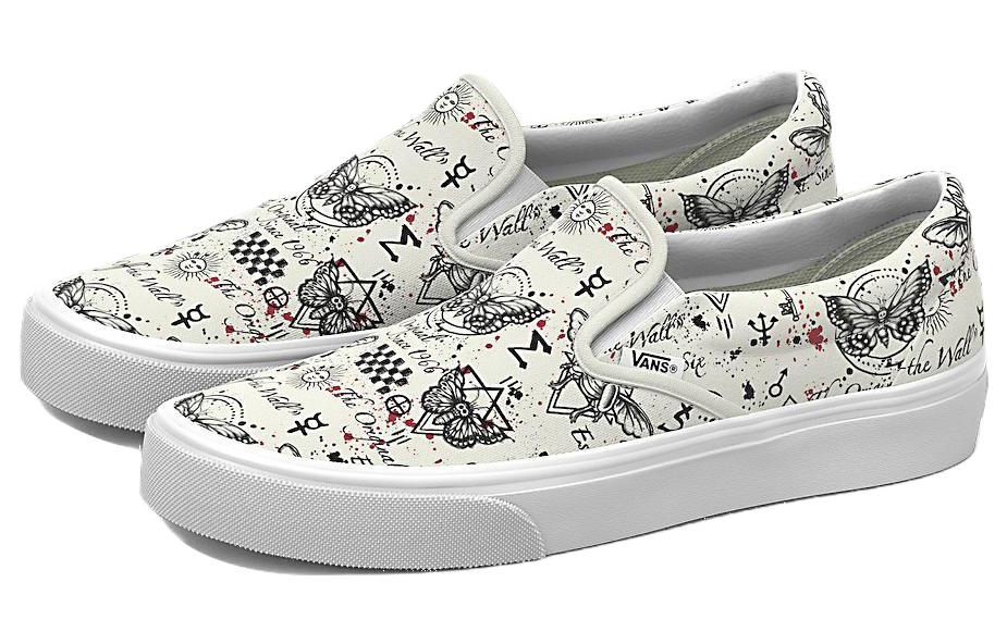 Lookbook ヴァンズ スリッポン 白黒 (Vanz Surippon Shirokuro) VN0A7Q5DKIG