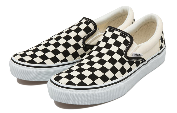 Lookbook Vans Slip-On Schwarz Weiß Kariert Japanische Version 466091-0001