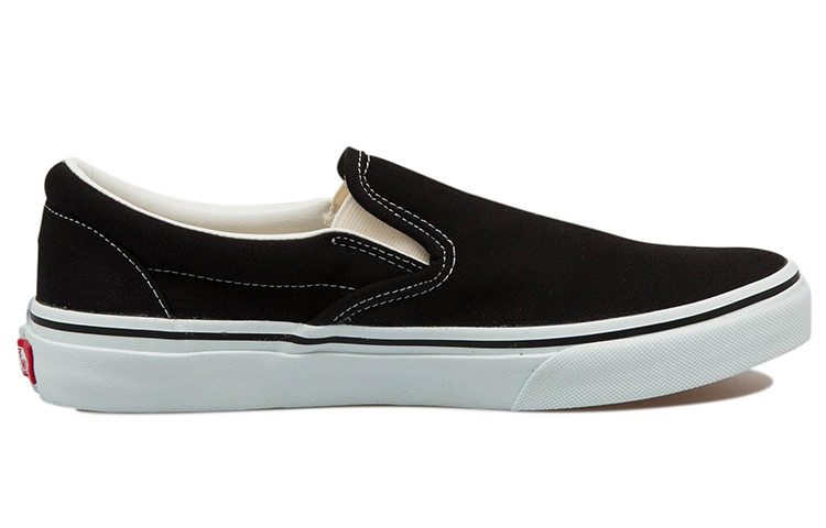 Lookbook Vans 黑白日本版懒人鞋 'Black White' 466091-0002