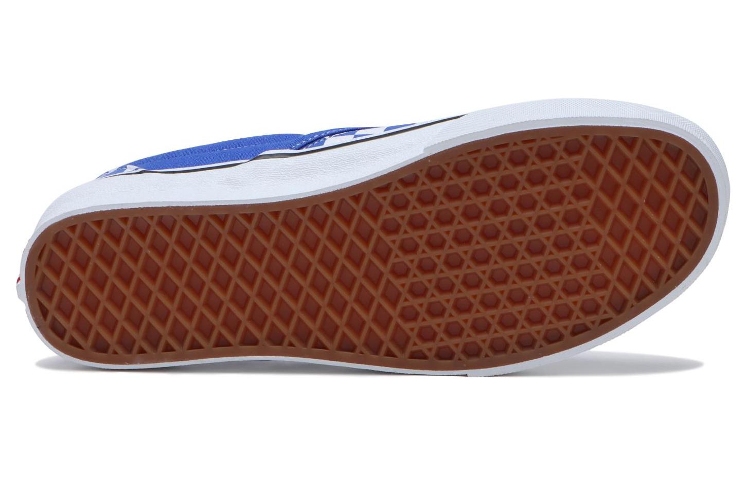 Shop Vans滑入式棋盤經典款 流行休閒 防滑耐磨 低筒 滑板鞋 男女皆宜 藍白色