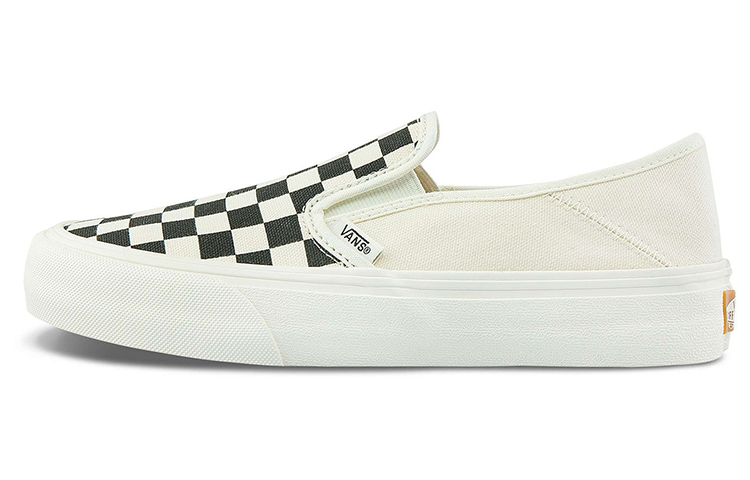 Vans Slip-On Grid Breathable Non-Slip One Pedal Low Top Canvas Skate Shoes Unisex Black White VN0A3MVD42E