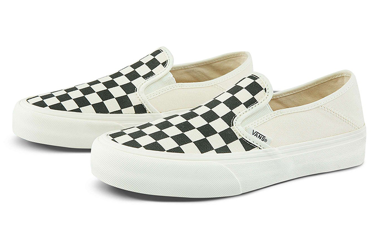 Order Vans黑白网格透气防滑一脚蹬低帮帆布滑板鞋男女款 VN0A3MVD42E