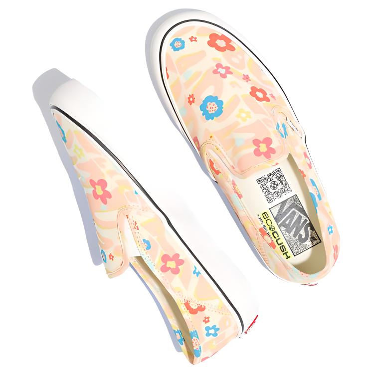 Shop Vans Slip-On Groovy Floral VR3 SF 'Pink Yellow' Bunga Kuning Merah Muda VN0A4BX8YQ1