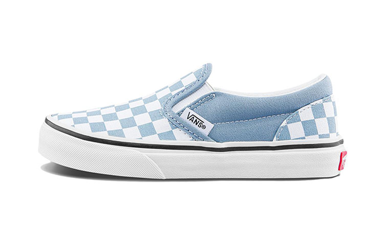 Buy 中童 Vans 低幫休閒 slip-on 棋盤格 板鞋 奶藍