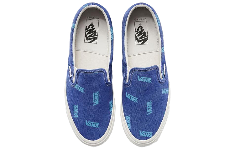 Lookbook Vans Slip-On Mehrfarbiges Logo Blau VN0A45JKVQF