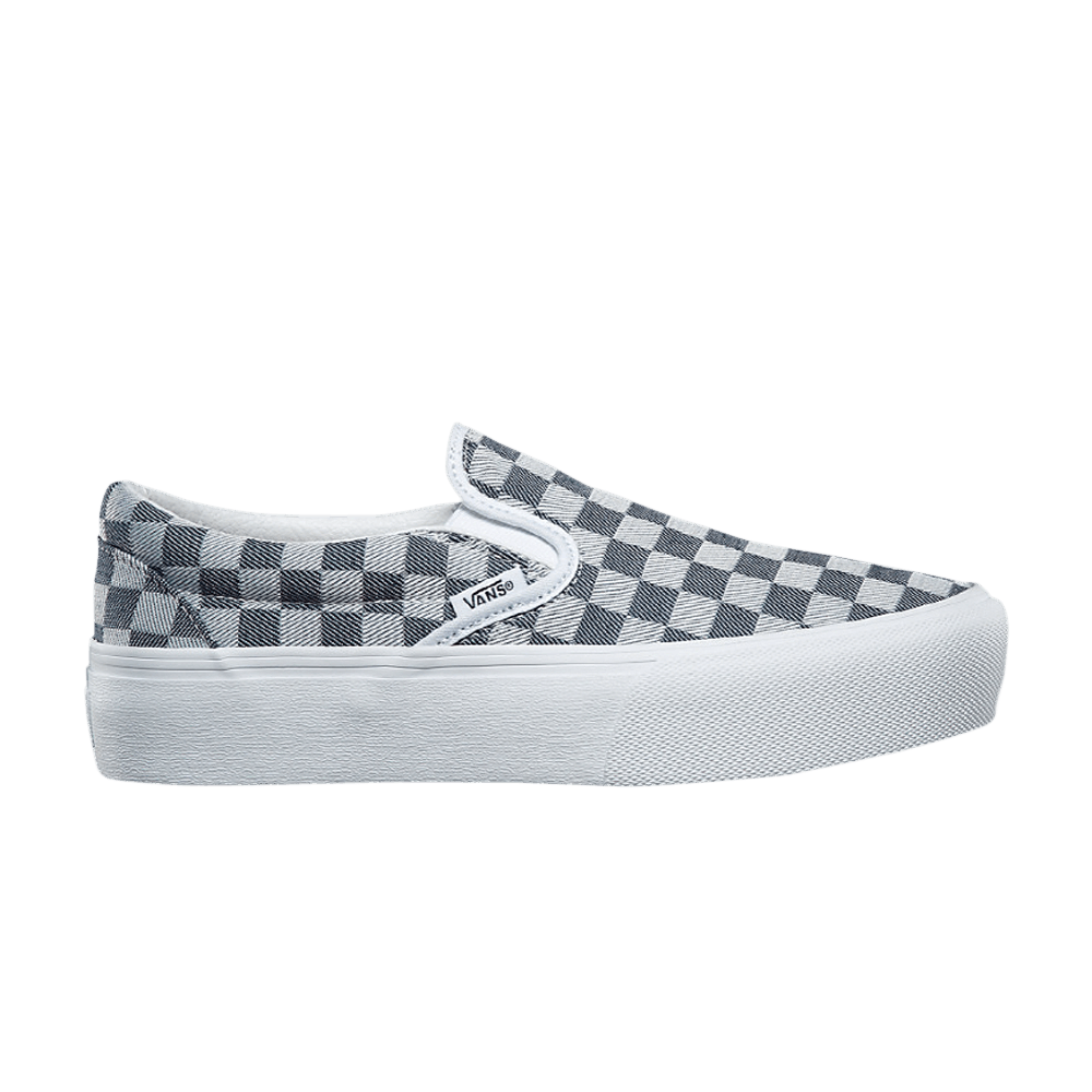Buy Vans Slip-On Platform SF 'Checkerboard Denim' VN0A3MVCQBV
