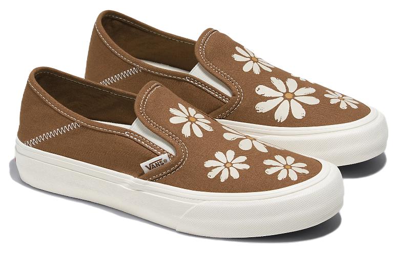 Order Vans Slip-On SF ''Bemalte Blume Braun Weiß'' VN0A4BX8BRO