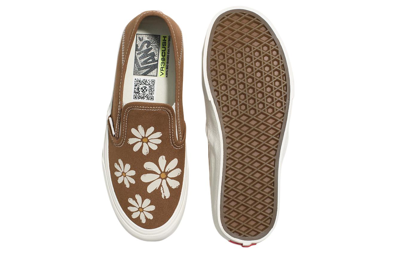 Shop Vans Slip-On SF ''Bemalte Blume Braun Weiß'' VN0A4BX8BRO