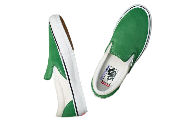 Lookbook 万斯男女复古绿拼接翻毛低帮休闲帆布滑板鞋 VN0A5FCA3JD