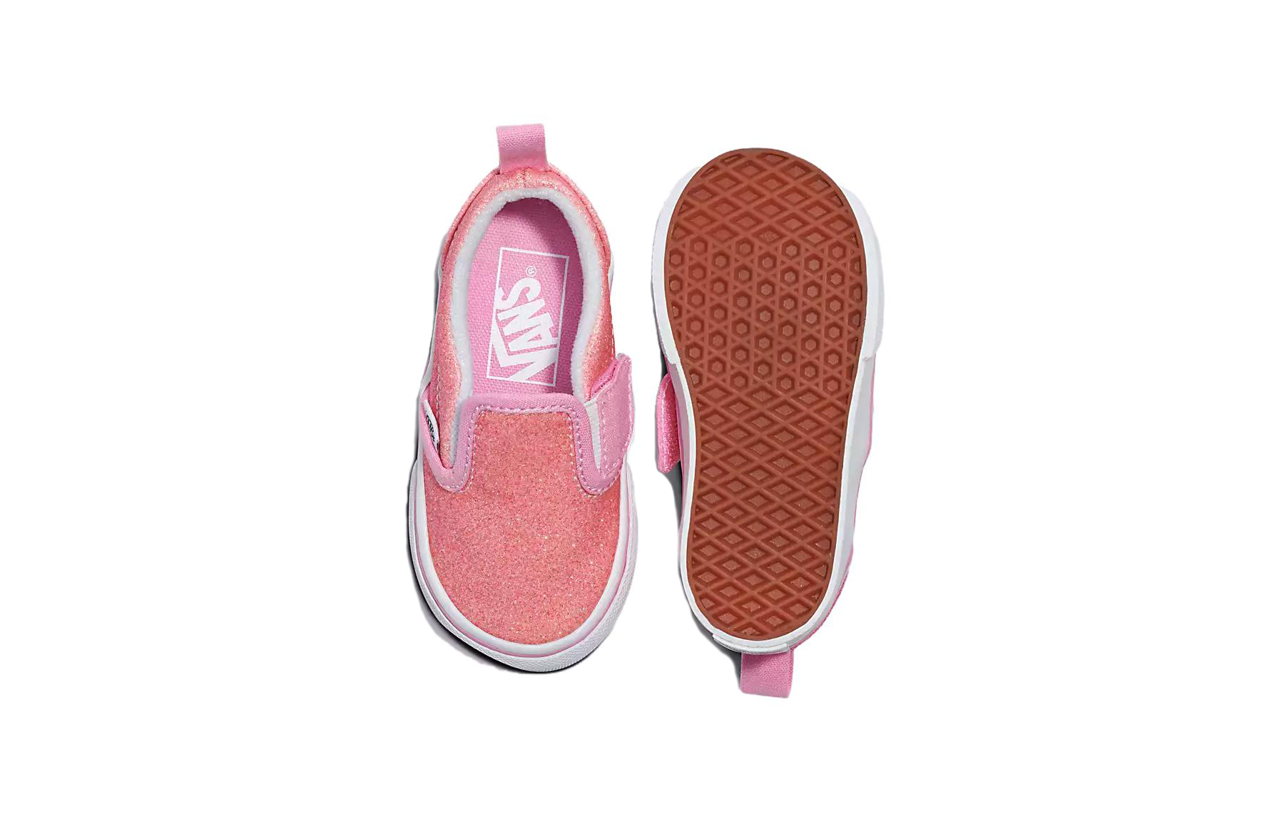 Shop Vans Slip-On V 'Glitter - Pink' Wanita Gliter Merah Muda VN000UBSPNK