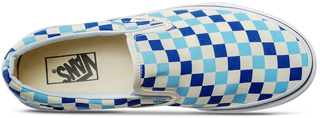 Vans 经典棋盘格蓝色托帕石懒人鞋 VN0A38F7QCM Shop Vans 经典棋盘格蓝色托帕石懒人鞋 VN0A38F7QCM