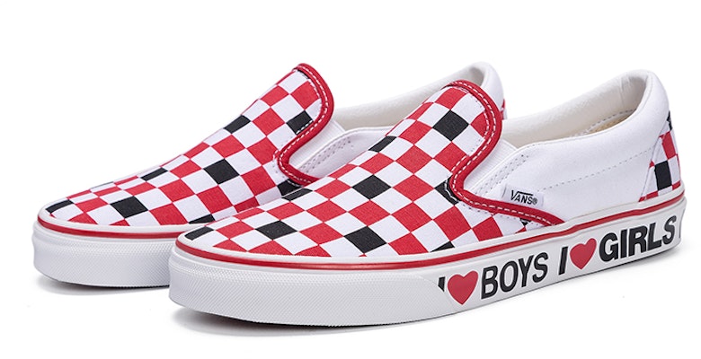 Vans Slip-On I Heart 'White Red' VN0A4U38WKU Lookbook Vans Slip-On I Heart 'White Red' VN0A4U38WKU
