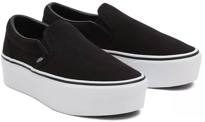 Vans Rib Knit Slip-On Stackform 'Black White' VN0A7Q5RB11 Lookbook Vans Rib Knit Slip-On Stackform 'Black White' VN0A7Q5RB11