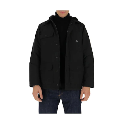 Vans Solid Black Hooded Long Sleeve Button-Up Jacket VN0A45APBLK1