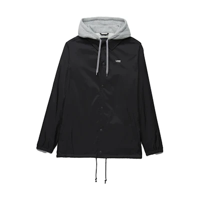 Vans Solid Color Button-Up Loose Hoodie Jacket Black VN0A3HOUBLK