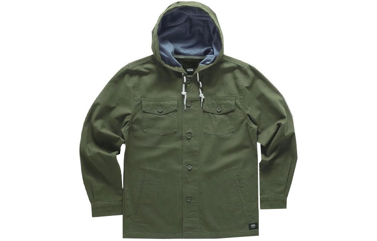 Vans Solid Color Casual Hoodie Jacket Men’s Army Green VN0A36JLKCZ