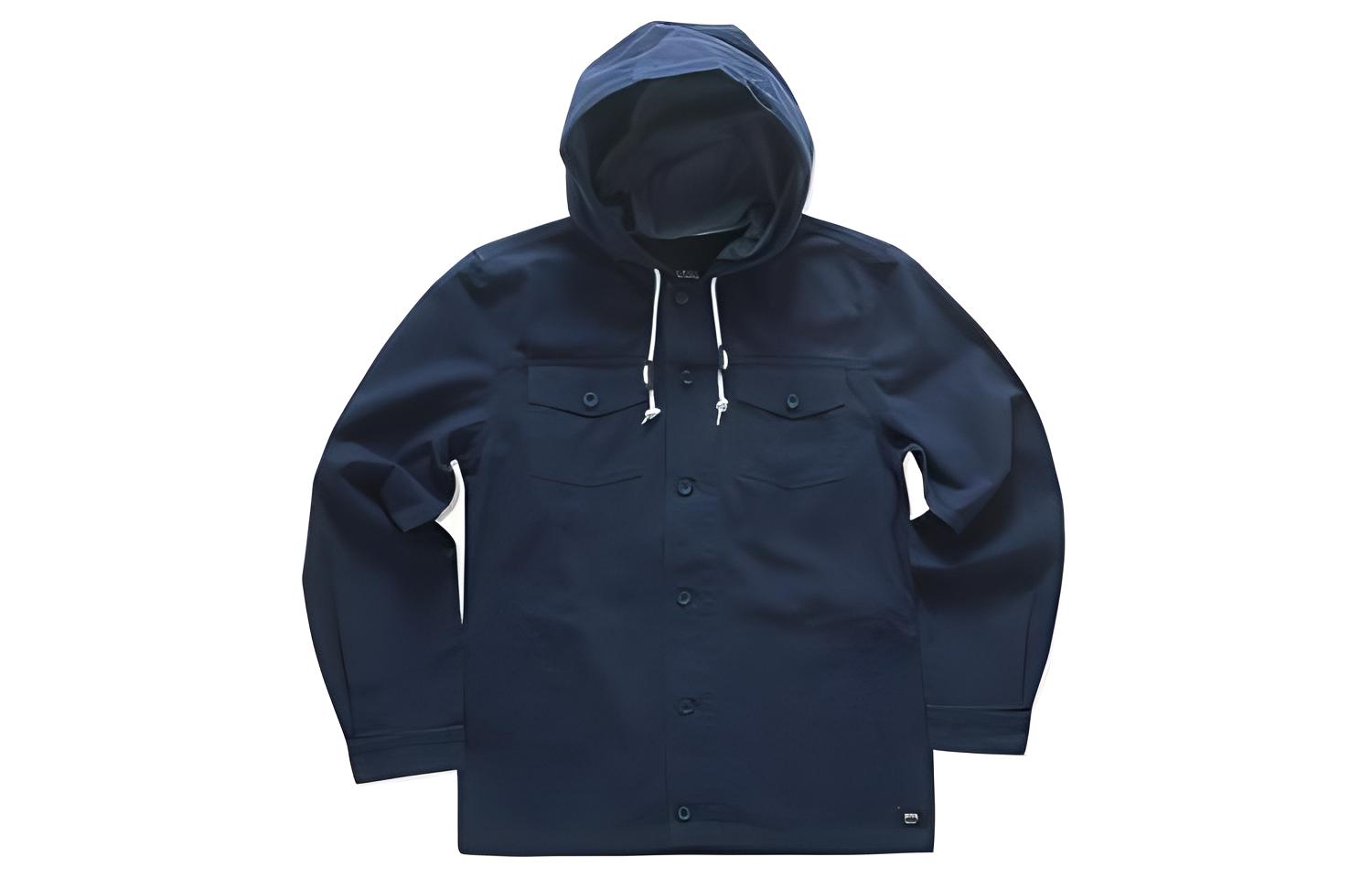 Vans Solid Color Hooded Button-Up Loose Jacket Blue VN0A36JLLKZ