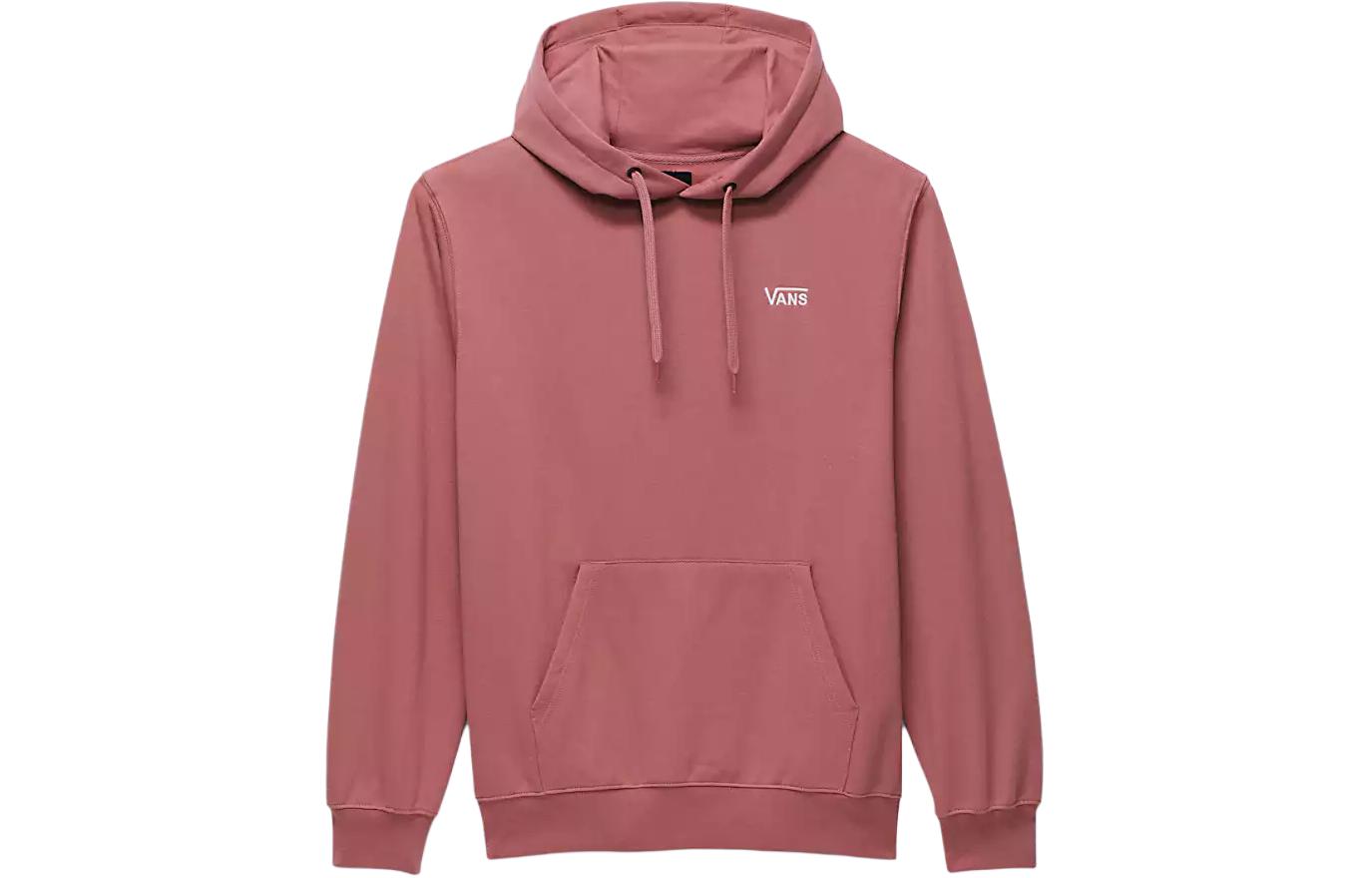 Vans Solid Color Logo Loose Hoodie Withered Rose Color VN0A7YDVCHO
