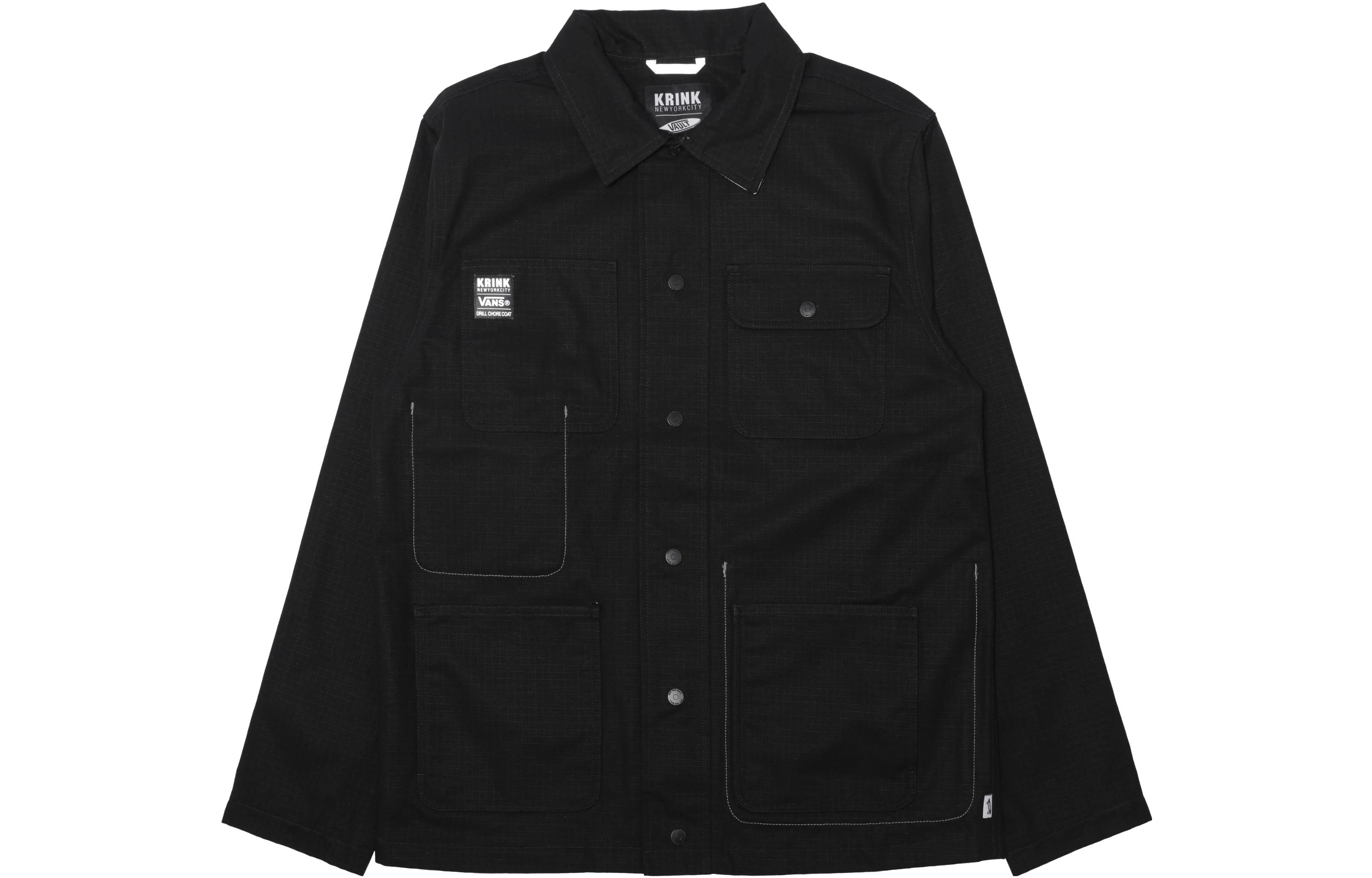 Vans Solid Color Multi-Pocket Casual Jacket Black VN0A5KFHBLK