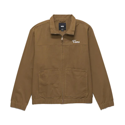 Vans Solid Color Zip-Up Collared Jacket Brown Long Sleeve VN0008G5CBR