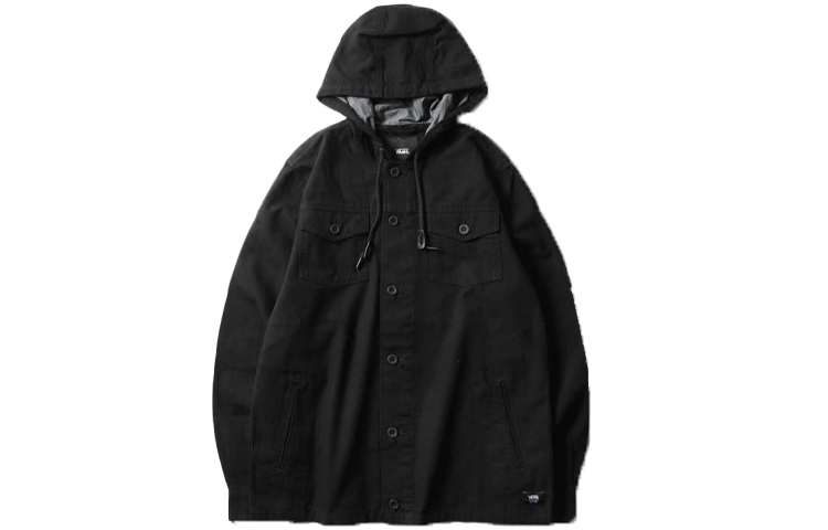 Vans Solid Color Zip-Up Hoodie Jacket - Black VNOA36JLBLK