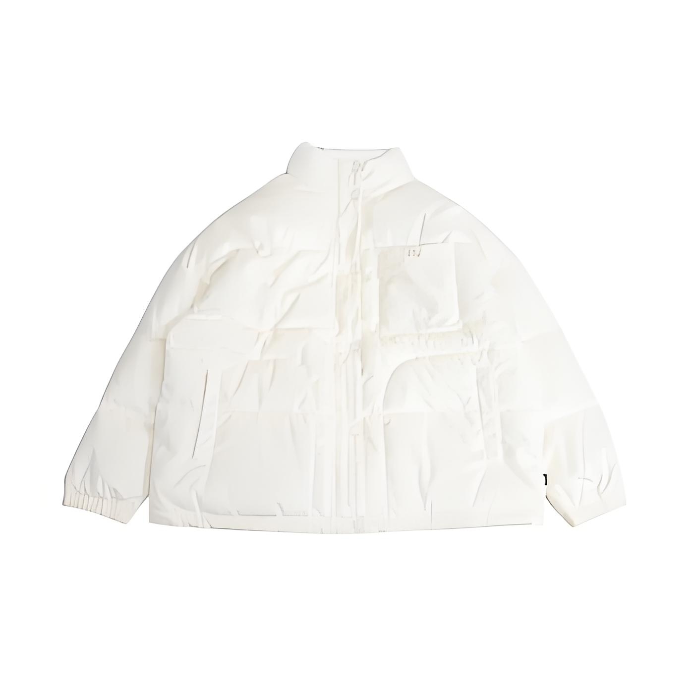 Vans Solid Color Zip-Up Stand Collar Loose Jacket Cream White VN000FC23KS