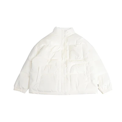 Vans Solid Color Zip-Up Stand Collar Loose Jacket Cream White VN000FC23KS