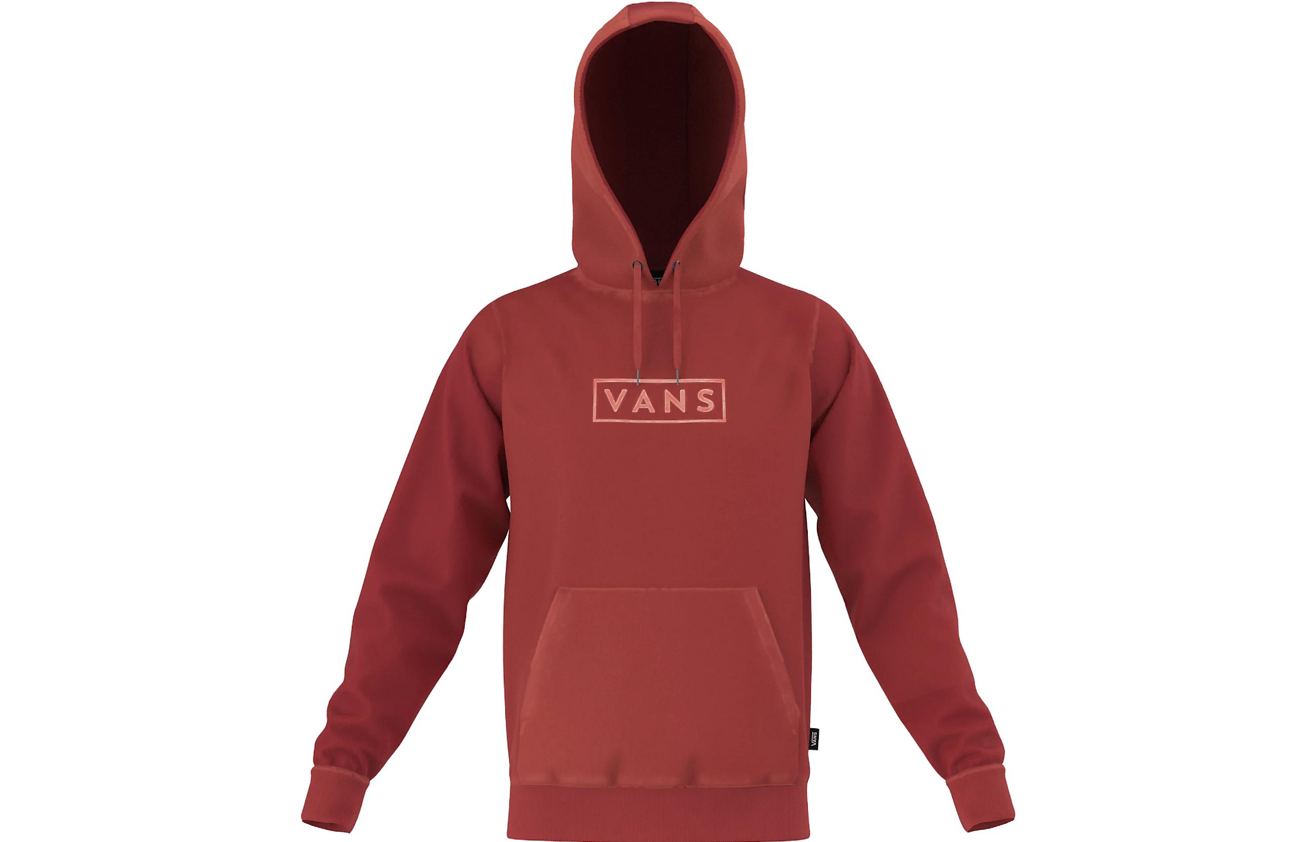 Vans Solid Lettering Slim Fit Red Hoodie for Men VN0A54AL14A