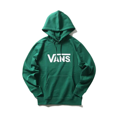 Vans Solid Logo Print Pullover Hoodie Green Unisex VN0A3TXKEGR