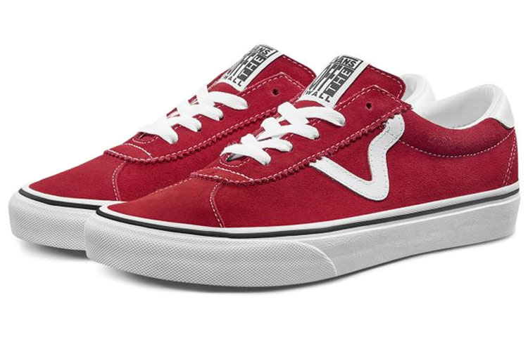 Lookbook Vans运动滑板鞋老旧经典'白红'款式 VN0A4BU6VYG