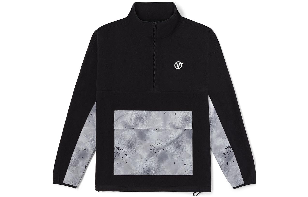 Vans Splatter Half-Zip Pullover Sweatshirt Unisex Black VN0A7YJQBLK