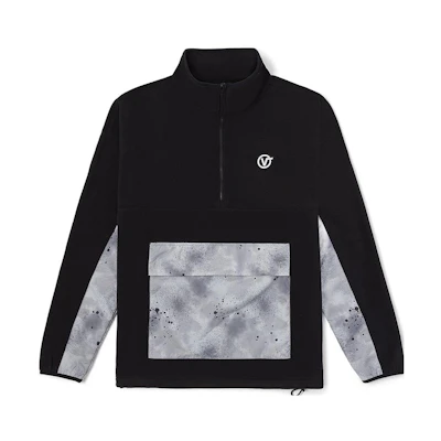 Vans Splatter Half-Zip Pullover Sweatshirt Unisex Black VN0A7YJQBLK