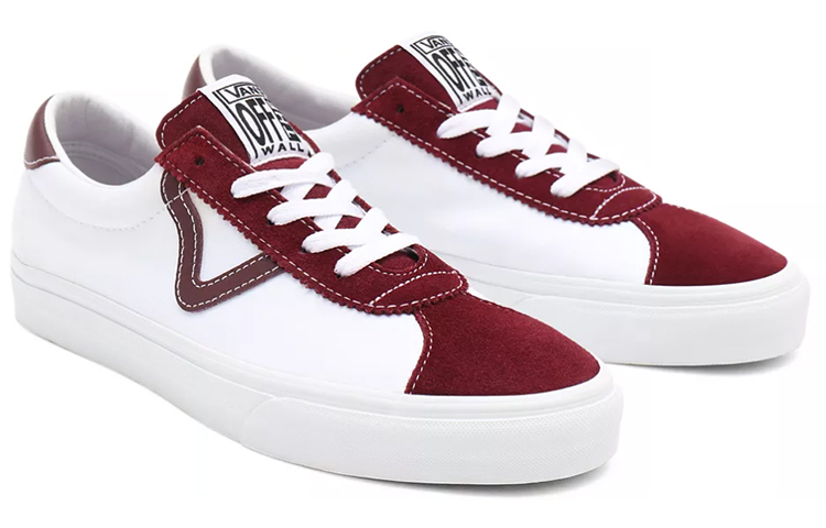 Lookbook Vans Sport Chaussures Basses Légères Respirantes Skate Blanc Rouge VN0A4BU69YI
