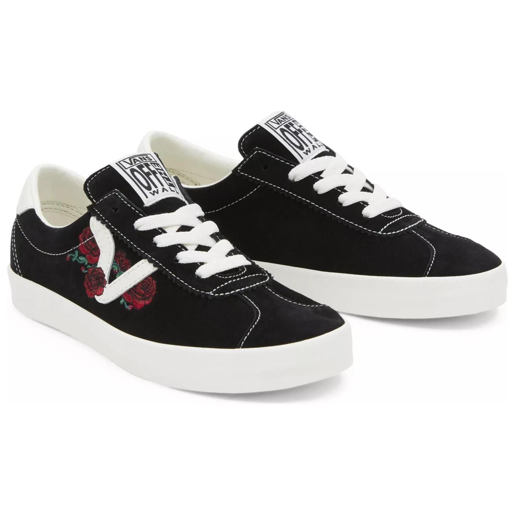 Lookbook バンズ スポーツ ロー "ブラック/ホワイト/レッド" VN000CTDKJG