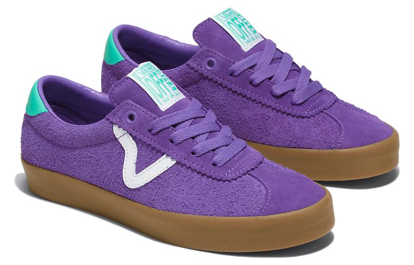 Lookbook Vans Vans 體育復古側條紋耐磨低筒滑板鞋男女通款紫色