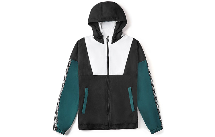 Vans Sports Logo Hoodie Jacket Black Green (Unisex) VN0A4MLABLK